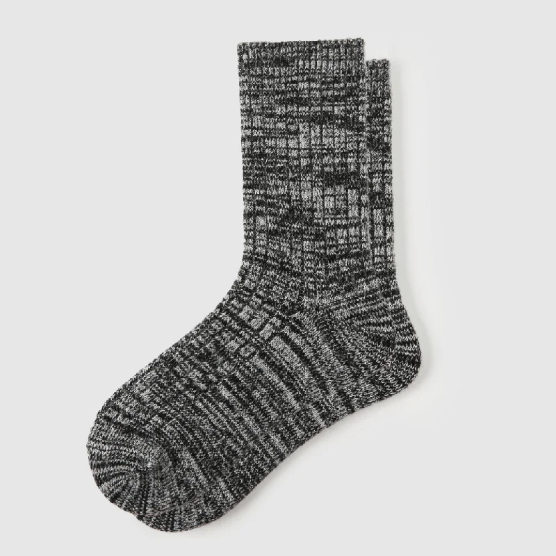 sock comfort thermal -  Women's Merino Wool Blend Striped Crew Socks - Dark Gray