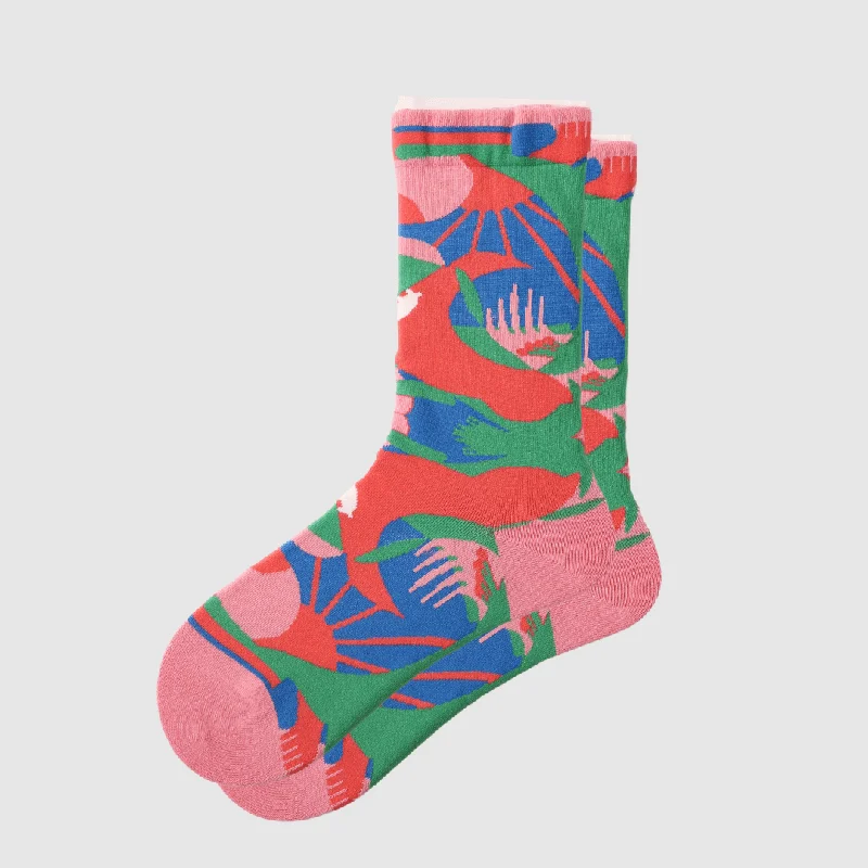 sock types thermal -  Women's Pink Lotus Crew Socks