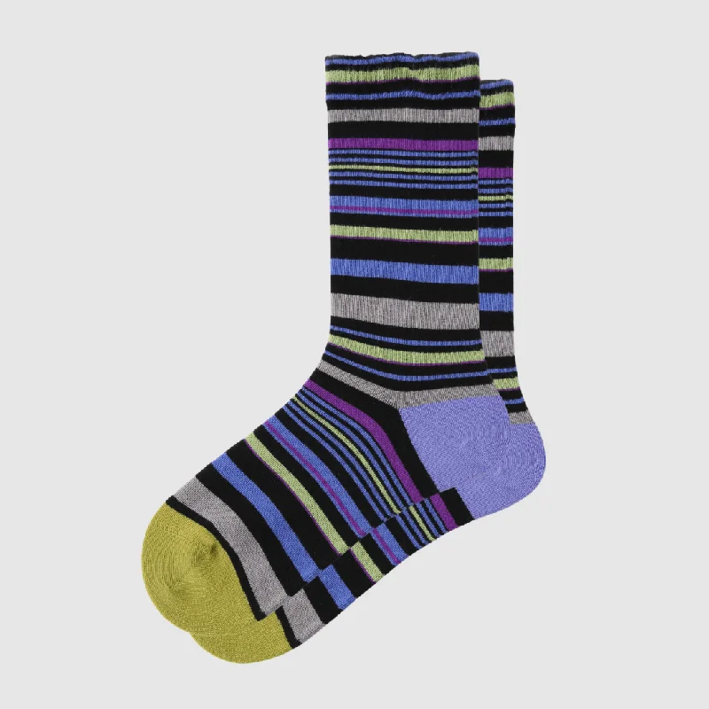 sock variety thermal -  Women's Purple Striped Crew Socks