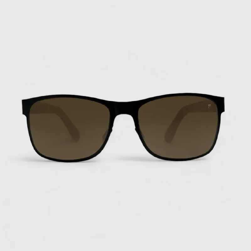 sunglasses with frosty turnpikes -  Albura Wengue Brown Metal Wood Sunglasses