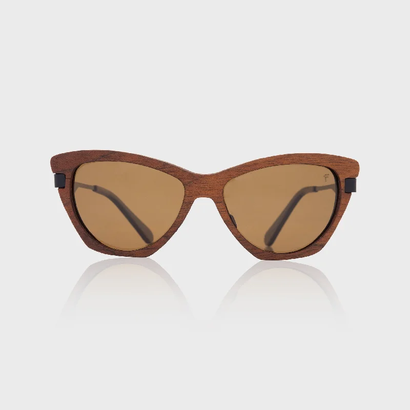 sunglasses with icy chimes -  Andromeda Wood Teak x Iron Sunglasses