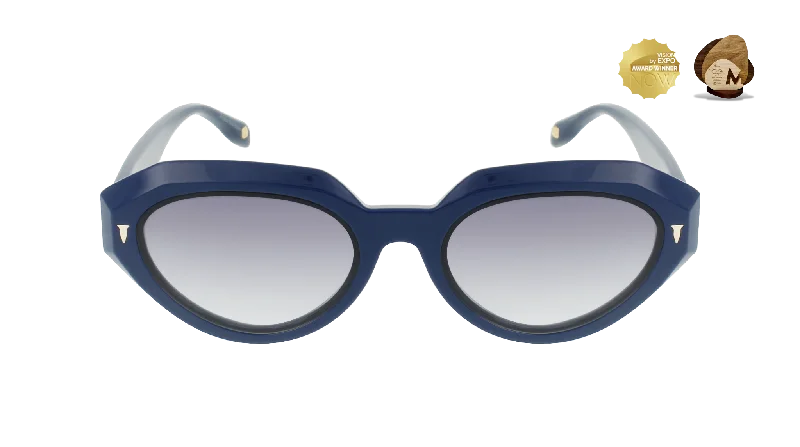 90W - Navy Blue Oval Sunglasses