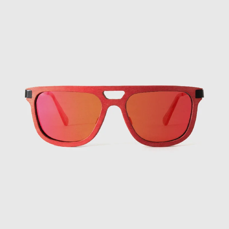 sunglasses with frosty ticks -  Draco Red Wood x Iron Sunglasses