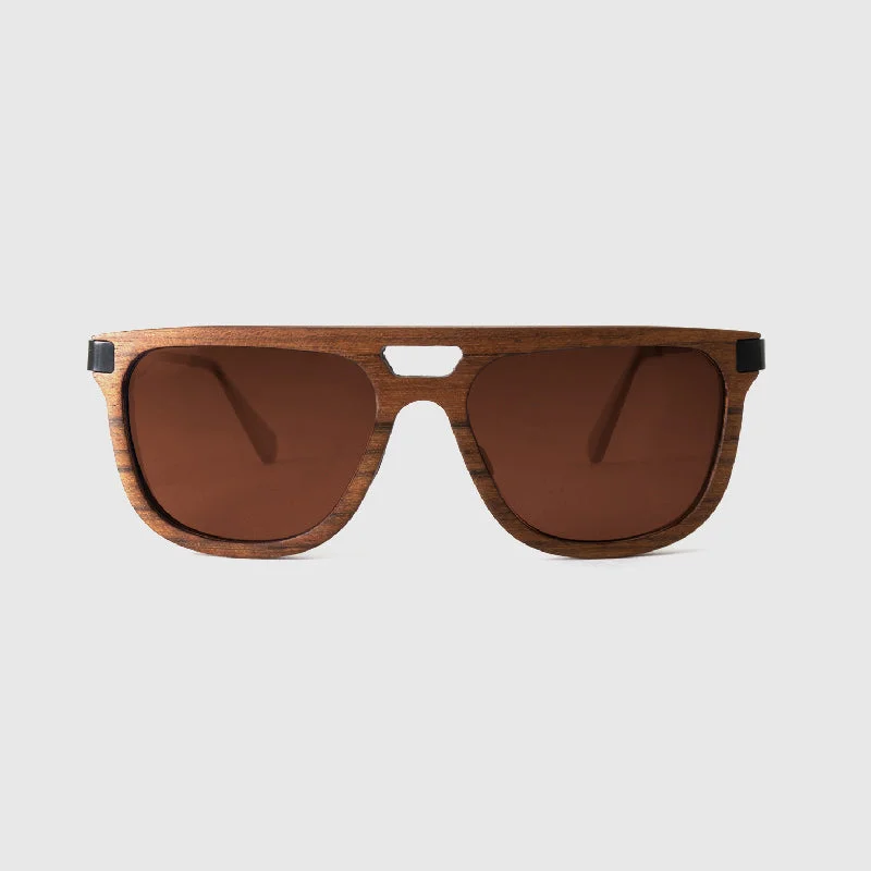 sunglasses with frosty rhythms -  Draco Teak Wood x Iron Sunglasses