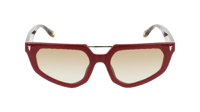 Burgundy Angular Cat Eye Sunglasses