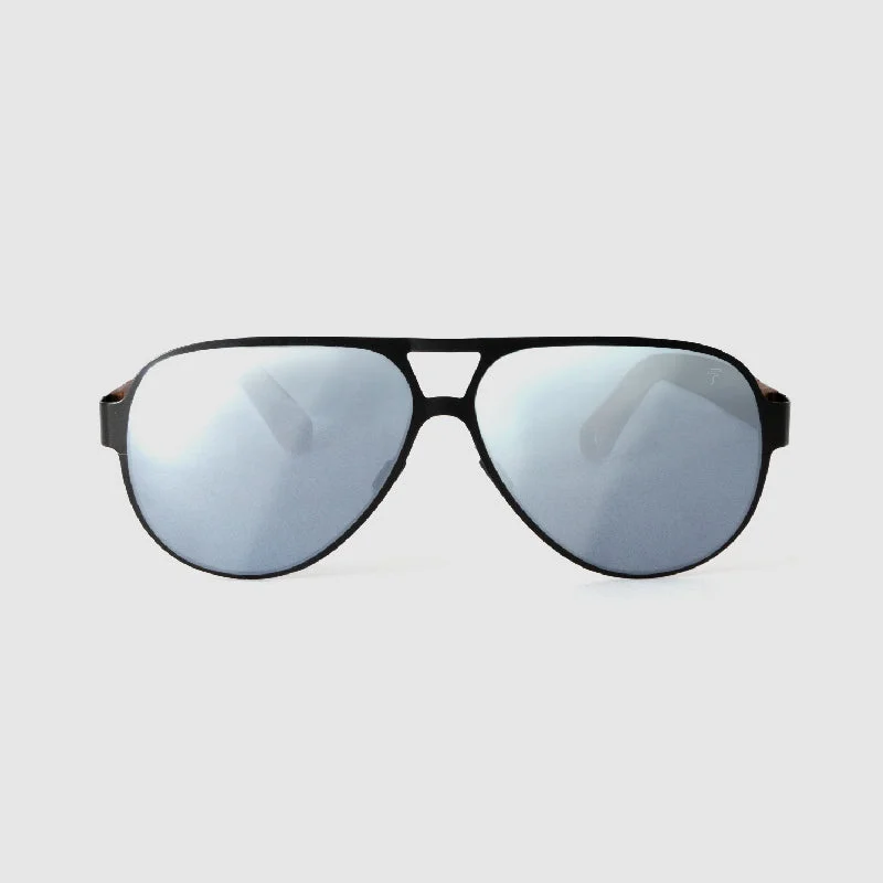 sunglasses for snowy notches -  Kaveli Black Silver Metal Wood Sunglasses