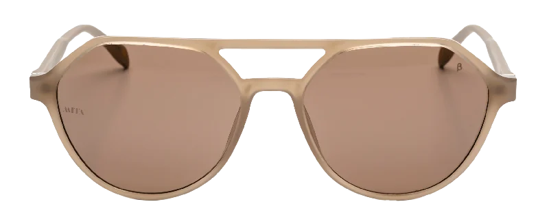 58J Shiny Milky Taupe Amber Lens Sunglasses