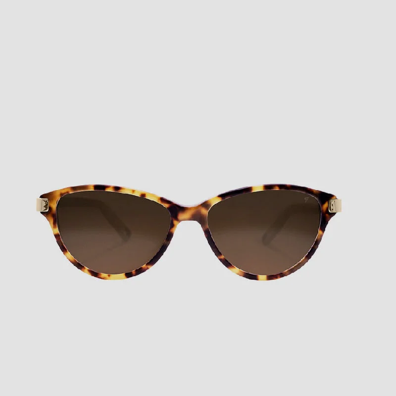 sunglasses with frosty gashes -  Lega Amber Brown Acetate Sunglasses