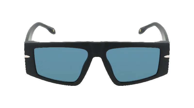 Matte Black Oversized Flat Top Sunglasses