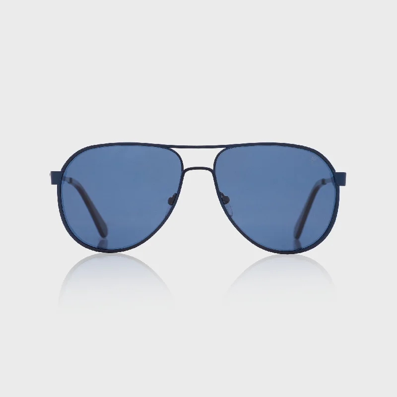 sunglasses for winter tracks -  Nomad Navy Metal Sunglasses