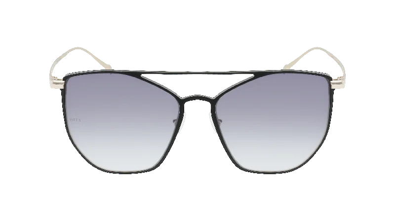 02W Smokey Black Modern Aviator Sunglasses