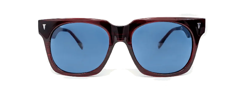 64V -  Shiny Red Square Oversized Designer Sunglasses