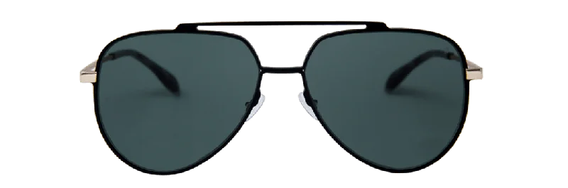 C2 Matte Black Aviator Sunglasses