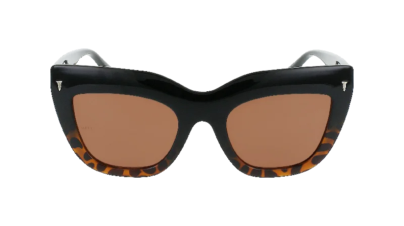 05H - Shiny Black/Tortoise Gradient Oversized Cat Eye Shiny Sunglasses