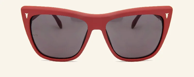 C2 Shiny Red Cat Eye Sunglasses